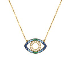 Maia Necklace Blue 22ct Goldplated Sterling Silver - Marianna Lemos Jewellery